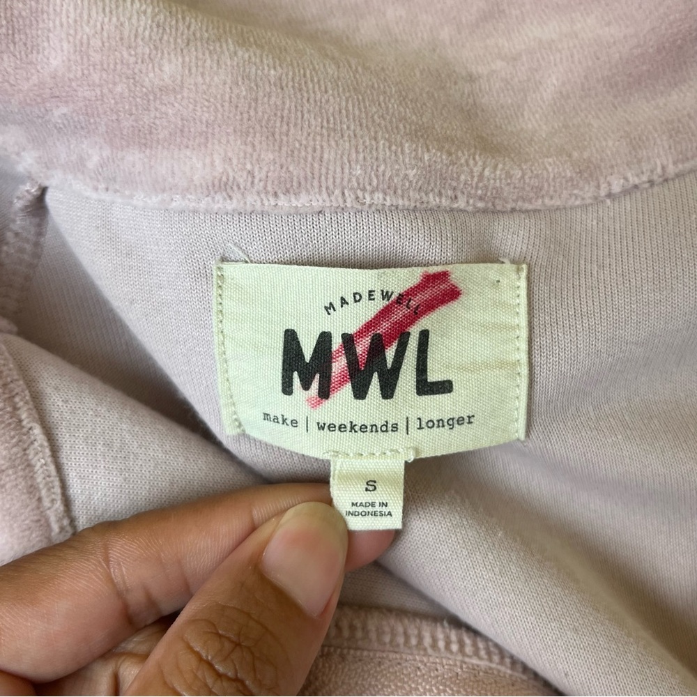 Madewell Velour Half Zip Sweatshirt - Picture 7 of 8